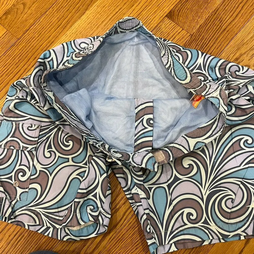 TOMMY BAHAMA Relax‎ Sailfish Logo Print Swim Trunks Teal/Turquoise SZ XL
